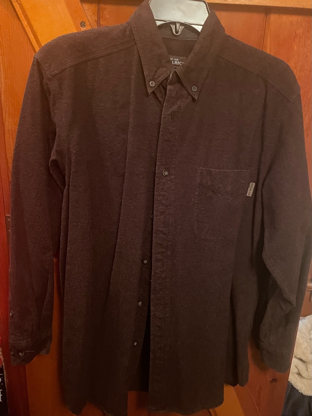 Men's Woolrich Gray Long Sleeve Button-Up Flannel Medium Vintage Great Condition